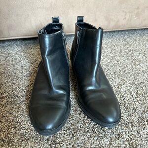 Black Leather Ankle Boots